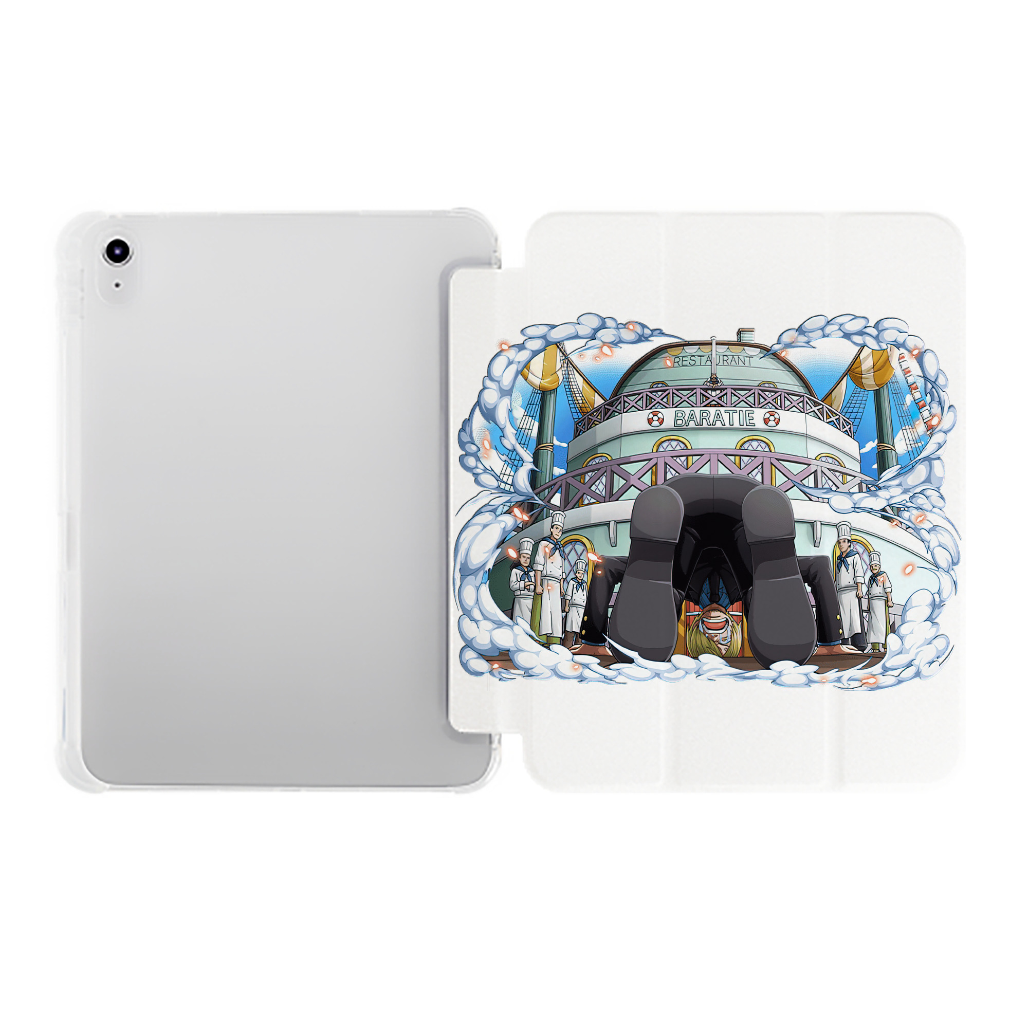 （画像用） ワンピース サンジ ONE PIECE Sanji IPad ケース ペン収納付き 三つ折りスタンド PUレザー×シリコン 対応機種9.5/10.5/10.9インチ
